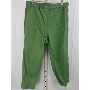 UNIVERSAL STANDARD Breezy Weekend Pants Twill Slim Straight Casual Green S 14 16